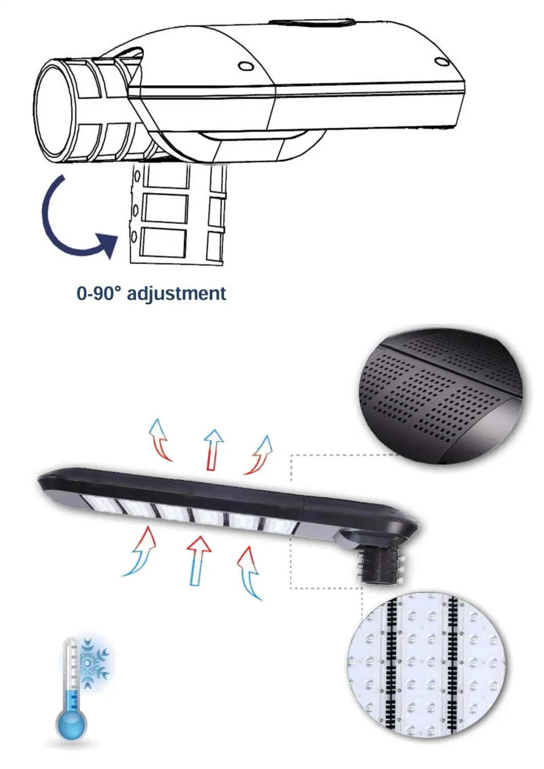 280W IL LED Street and Parking Light for 800-1000W HID Replacement