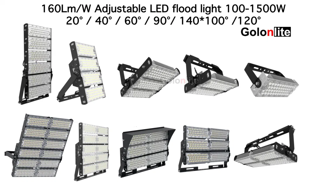 ETL Approval 160lm/W P50 IP66 Dim Football Stadium Sport Court 100W 150W 200W 250W 300W 600W 400W 500W 1000W 1200W 1500W Adjustable LED Flood Light